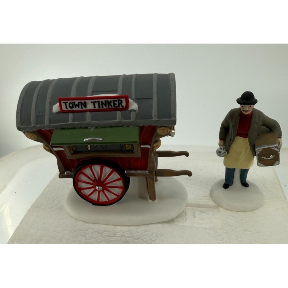 Dept 56 Heritage Village Town Tinker Set of 2 Porcelain Accessories Retired